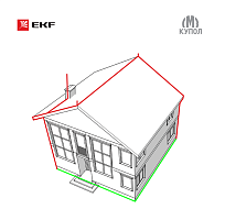 Комплект молниезащиты частного дома габ. 8х8м PROxima EKF lp-8x8