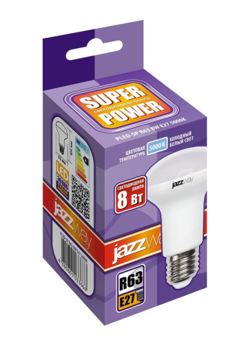 Лампа светодиодная PLED-SP 8Вт R63 5000К холод. бел. E27 630лм 230В JazzWay 1033666 фото 2