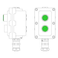 Пост управления взрывонепроницаемый из алюм. LCSD-02-B-MB-L1G(220)x1-P1G(11)x1-PBMB-KAEPM2MHK-20 DKC LCSD21000091