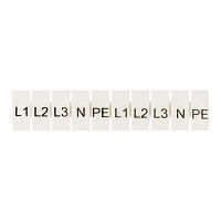 Маркеры для UT/ST/Push-in 4 с символами "L1. L2. L3. N. PE" (уп.100шт) EKF zb-st-4-L-1-3