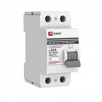 Выключатель дифференциального тока (УЗО) 2п 63А 100мА тип A ВД-100 (электромех.) PROxima EKF elcb-2-63-100-em-a-pro