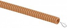 Труба гофрированная легкая ПВХ d20мм с протяжкой сосна (уп.25м) Эра Б0043212