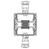 Корпус взрывозащищенный 120х120х90мм 1Exe IIC T5 Gb IP66Ex tb IIIB T95град.C Db Т5 40град.C кольца заземл. клеммы CBC.2-6шт ток А вводы сторона А: взрывозащ. кабельн. ввод ANP под небронир. кабель в металлорукаве M2 GRP DKC 1231.031.19.02G
