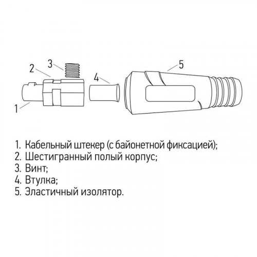 Вилка кабельная (вставка) модель СКР штекер 35-50 Rexant 16-0885 фото 3