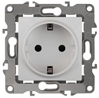 Розетка 1-м СП Эра12 12-2011-01 16А IP20 16AX 250В 2P+E Schuko без монтаж. лапок винт бел. Эра Б0029234