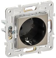 Розетка SKANDY 16А с заземл. без защ. шторок SK-R05N никель IEK SK-R11-16-K50
