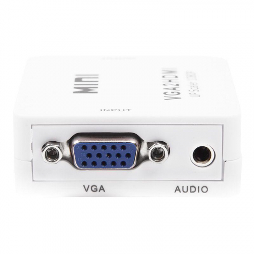 Конвертер VGA + Стерео 3.5мм на HDMI пластик бел. Rexant 17-6930 фото 3