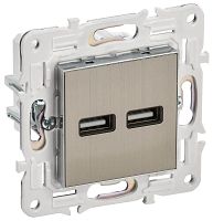 Розетка USB A+A 3.1А SKANDY SK-R15N никель IEK SK-U21-D31-K50