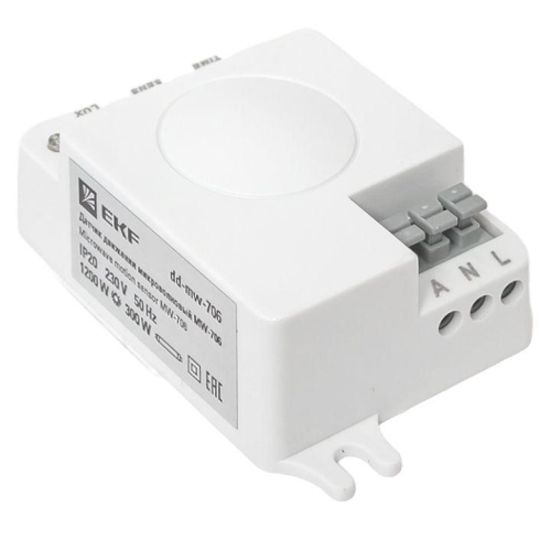 Датчик движения микроволновый MW-706 1200Вт 360град. до 10м IP20 бел. EKF dd-mw-706 фото 2