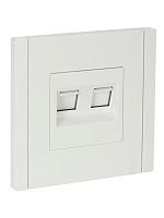 Розетка компьютерная 2-м RJ45 кат.5E FORTE&PIANO FP233 бел. IEK FP-K20-1-K01
