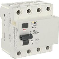 Выключатель дифференциального тока (УЗО) 4п 63А 300мА тип AC-S ВДТ R10N ARMAT IEK AR-R10N-4-063CS300