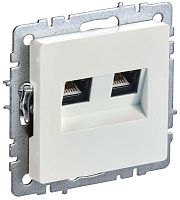 Розетка компьютерная двойн. СП RJ45 кат.5E BRITE РК10-2-БрЖ механизм жемчуж. IEK BR-K20-1-K36