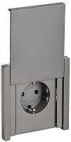 Розетка СП FORTE&PIANO16А IP44 FP519 с заземл. защ. шторки с крышкой безвинт. крепл. сталь IEK FP-R16-16-1-44-K46
