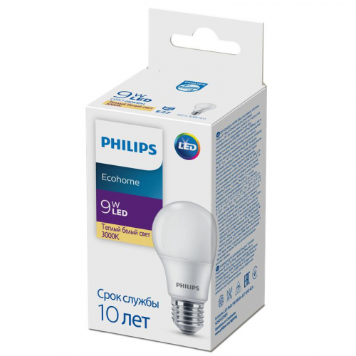 Лампа светодиодная Ecohome LED Bulb 9W 680lm E27 830 Philips 929002298917 фото 2