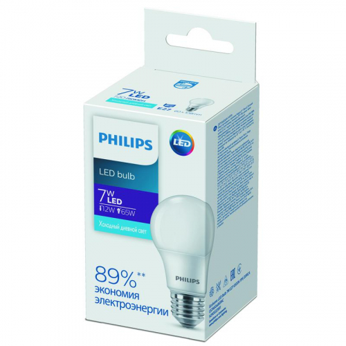 Лампа светодиодная Ecohome LED Bulb 7W E27 6500К 1PF Philips 929002299167