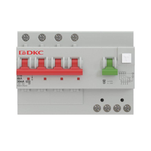 Выключатель автоматический дифференциального тока 4п (3P+N) C 32А 30мА тип A 6кА MDV63 YON MDV63-42C32-A фото 2
