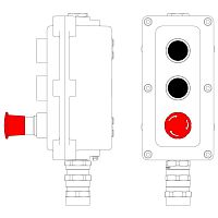 Пост управления взрывонепроницаемый из алюм. LCSD-03-B-MB-P1B(11)x1-P1B(11)x1-P6R(11)x1-PBMB-KA2MHK DKC LCSD21000111