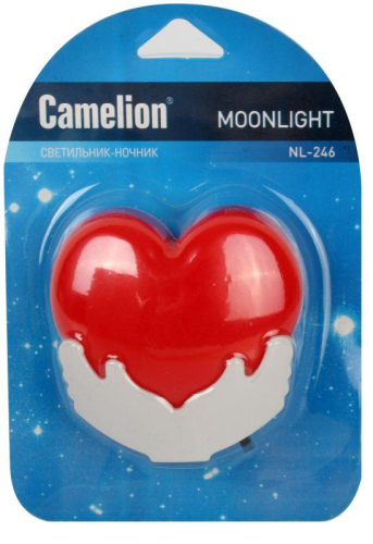 Светильник светодиодный NL-246 "Сердце" 220В ночник с выкл. красный Camelion 14266 фото 6
