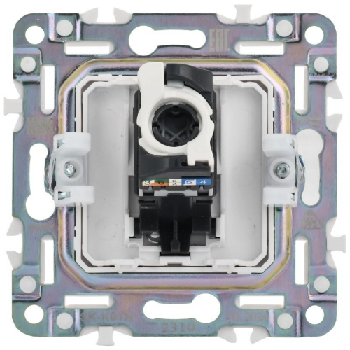 Розетка компьютерная RJ45 кат.5E SKANDY SK-K01N никель IEK SK-K10-1-K50 фото 5
