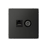 Розетка компьютерная + телевизионная 2-м СП ArtGallery RJ45 кат.5E + TV механизм базальт SE GAL001489