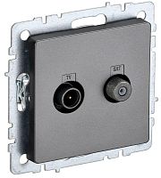 Розетка телевизионная TV/SAT 2-м Brite РТВ/РСп12-БрС механизм сталь IEK BR-AF20-O-K46