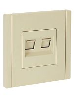 Розетка компьютерная 2-м RJ45 кат.5E FORTE&PIANO FP433 ваниль IEK FP-K20-1-K10