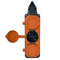 Колодка удлинителя 3-м с заземл. 16А IP44 каучук оранж. TOKOV TKE-C10-KK3-Z