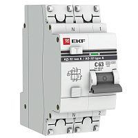 Выключатель автоматический дифференциального тока 2п (1P+N) 63А 100мА тип A АД-32 PROxima EKF DA32-63-100-a-pro
