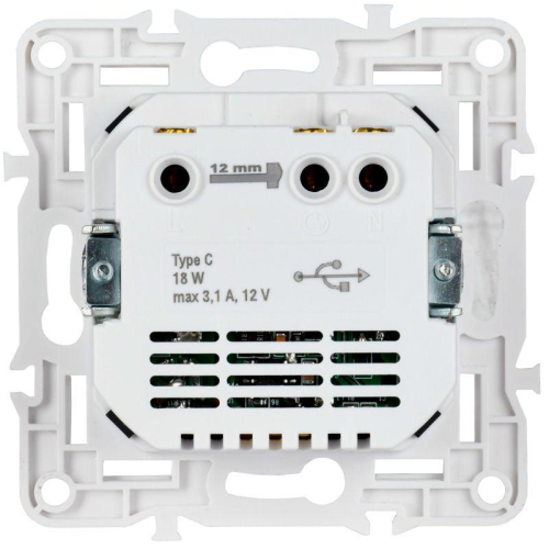 Розетка SKANDY 18Вт 16А с заземл. защ. шторки с USB C SK-R17Gr сер. IEK SK-R14-16-U14-018-K03 фото 5
