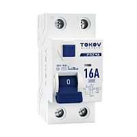 Выключатель дифференциального тока (УЗО) 2П (1P+N) 16А 30мА тип AC 6кА TOKOV Electric TKE-PZ60-RCDM-2-16-30-AC