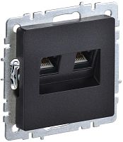 Розетка двойная СП RJ11+RJ45 кат.5E BRITE РК/Т12-БрЧ механизм черн. IEK BR-KT20-O-1-K02