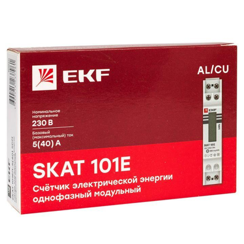 Счетчик SKAT 101E/1-5(40) SDM 1ф 5-40А модульный без поверки EKF 10106M фото 2