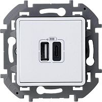 Устройство зарядное Inspiria с 2-мя USB разьемами A и C 240В/5В 3000мА бел. IEK 673760
