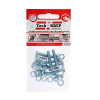 Болт с шестигранной головкой М6х25 DIN 933 + гайка + шайба оцинк. (уп.8шт) Zitar 112718