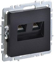 Розетка компьютерная двойн. СП RJ45 кат.6 BRITE РК11-2-БрЧ механизм черн. IEK BR-K20-2-K02