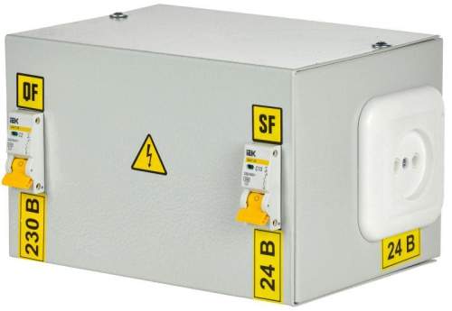 Ящик с понижающим трансформатором ЯТП 0.25 230/24В (2 авт. выкл.) IEK MTT12-024-0250
