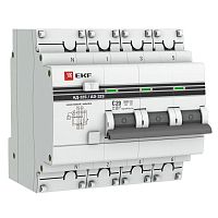 Выключатель автоматический дифференциального тока 4п (3P+N) 20А 100мА АД-32 селект. PROxima EKF DA32-20-100S-4P-pro