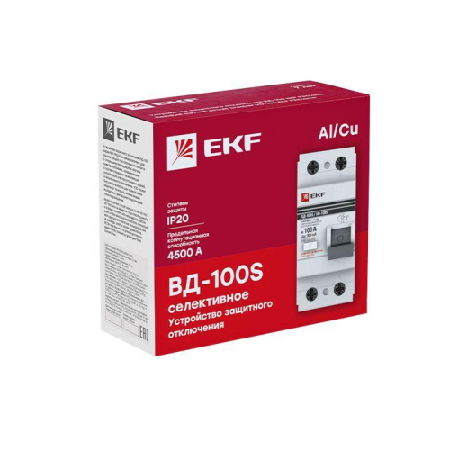 Выключатель дифференциального тока (УЗО) 2п 63А 100мА тип AC ВД-100 (электромех.) PROxima EKF elcb-2-63-100S-em-pro фото 4
