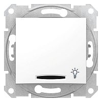 Кнопка выключателя "Свет" СП Sedna с подсветкой бел. SchE SDN1800121