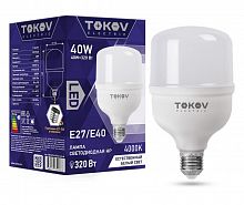 Лампа светодиодная 40Вт HP 4000К Е40/Е27 176-264В TOKOV ELECTRIC TKE-HP-E40/E27-40-4K