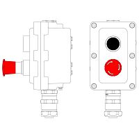 Пост управления взрывонепроницаемый из алюминия LCSD-02-B-MC-P1B(11)x1-P6E(11)x1-PCMB-KAEPM3MHK-26 DKC LCSD21000084