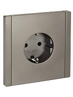 Розетка СП FORTE&PIANO FP515 16А с заземл. защ. шторки винт. крепл. сталь IEK FP-R14-16-K46