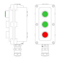 Пост управления взрывонепроницаемый из алюм. LCSD-03-B-MB-L1G(220)x1-P1G(11)x1-P1R(11)x1-PBMB-ANP15BMB DKC LCSD21000125