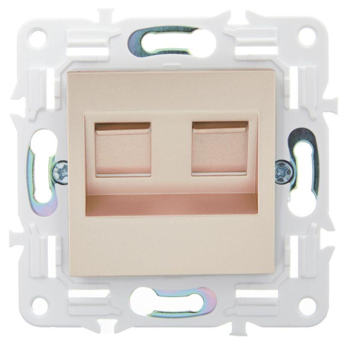 Розетка компьютерная двойн. RJ45 кат.6 SKANDY SK-K04Sa песочн. IEK SK-K20-2-K98 фото 2