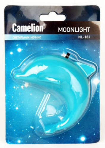 Светильник светодиодный NL-181 "Дельфин" 220В ночник с выкл. голуб. Camelion 12537 фото 2