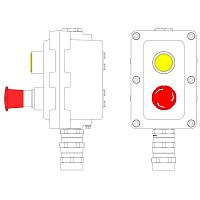 Пост управления взрывонепроницаемый из алюм. LCSD-02-B-MB-L1Y(220)x1-P6E(11)x1-PBMB-KA2MHK DKC LCSD21000067