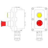 Пост управления взрывонепроницаемый из алюминия LCSD-02-B-MB-L1Y(220)x1-P6E(11)x1-PBMB-KAEPM2MHK-20 DKC LCSD21000099