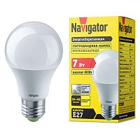 Лампа светодиодная 61 474 NLL-A60-7-24/48-4K-E27 (низковольтная) Navigator 61474