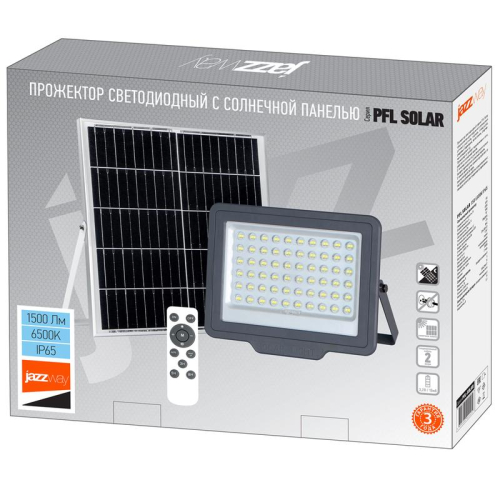 Прожектор светодиодный PFL SOLAR 150 6500К IP65 ДО с солнечн. панелью и пультом в компл. JazzWay 5044425 фото 7