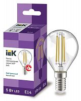 Лампа светодиодная филаментная 360° 5Вт G45 шар прозрачная 4000К нейтр. бел. E14 230В IEK LLF-G45-5-230-40-E14-CL